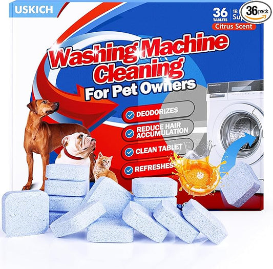 Washing Machine Cleaner-36Pack-18 Month Supply, Washer Machine Cleaner Tablets by USKICH