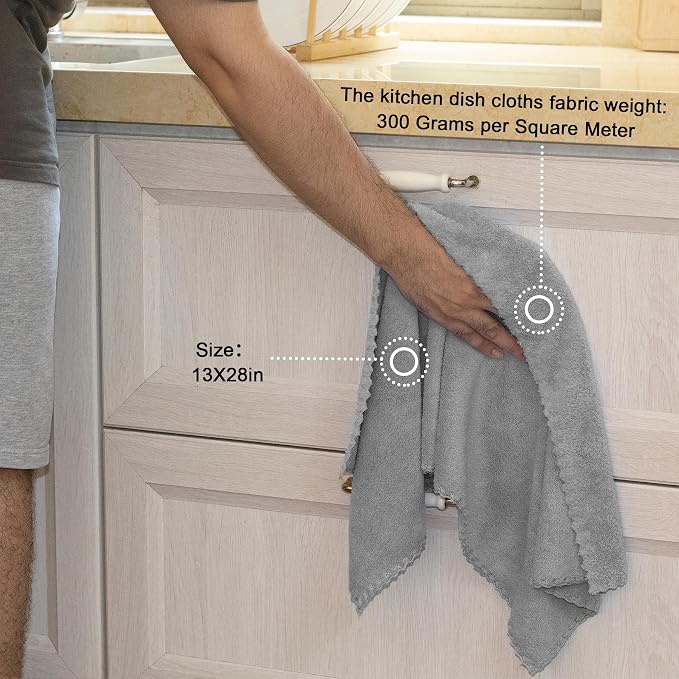 kimteny Kitchen Cloth Dish Towels, 13x28 Inches Premium Dishcloths, Super - Image 2