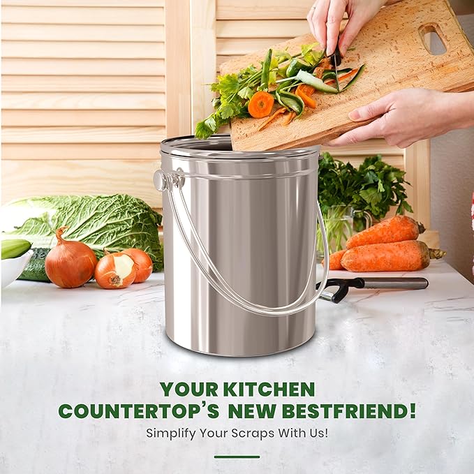 Utopia Kitchen Indoor Compost Bin Kitchen, Odorless Composting - Image 5