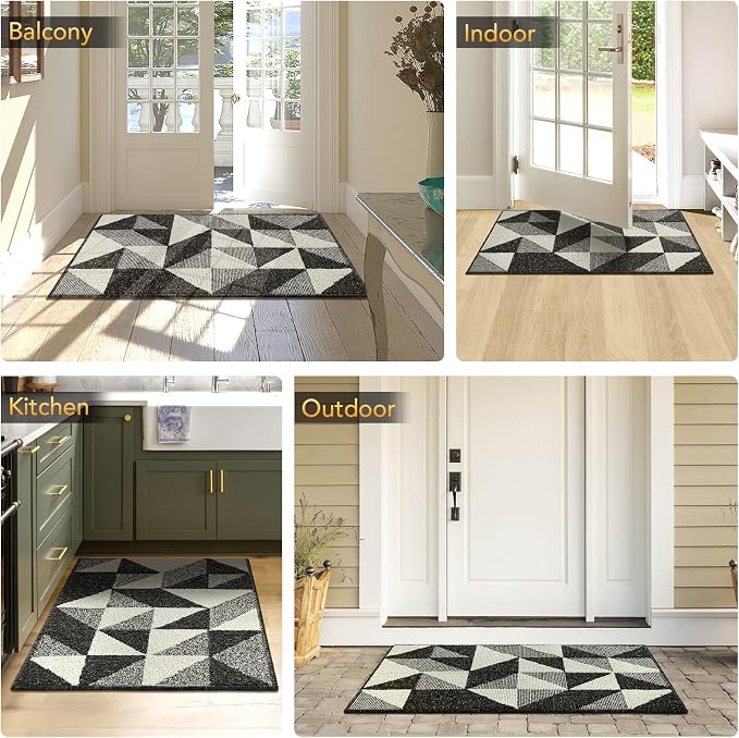 hicorfe Indoor Doormat, Low-Profile Absorbent Resist Dirt Entryway Doormat - Image 5