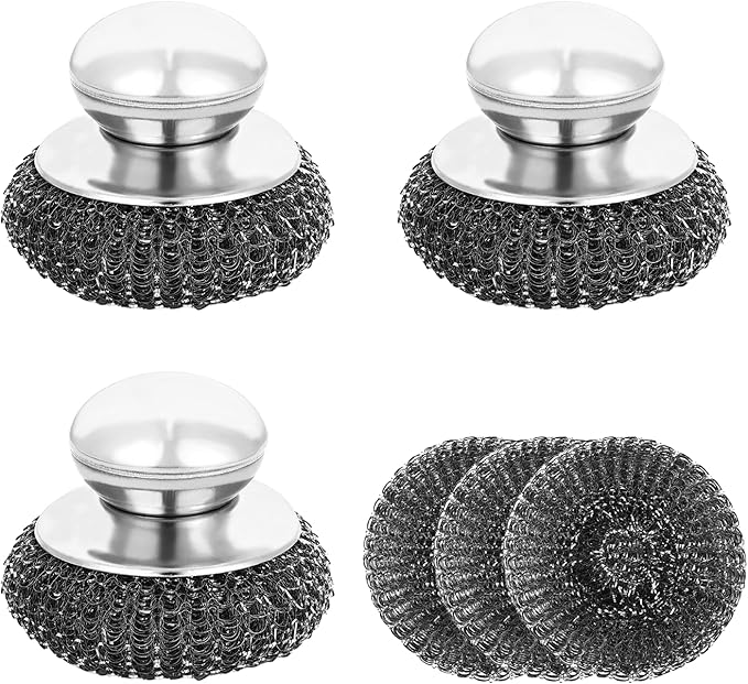 6Pcs Steel Wool Scrubber, Stainless Steel Scrubber by Unknown