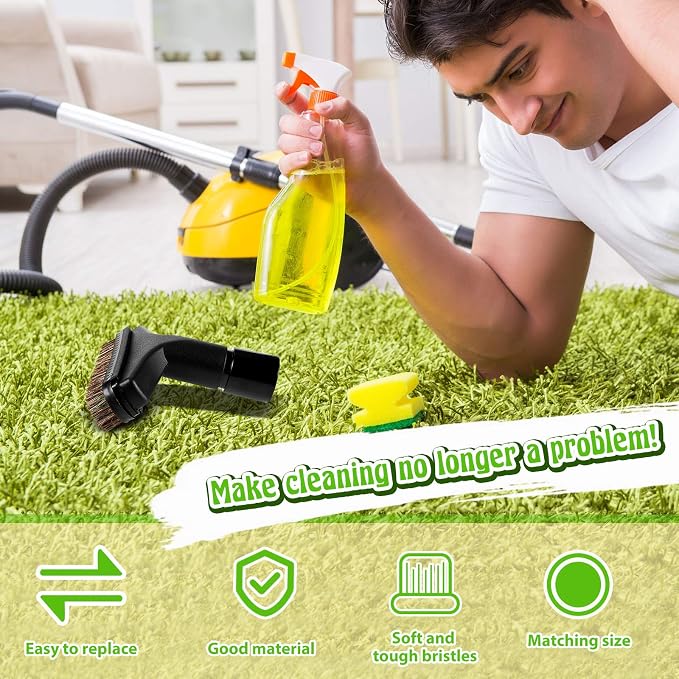 Honoson 2 Pcs 1-1/4 Vacuum Brush Attachment Square Horse Hair Vacuum Dusting - Image 6