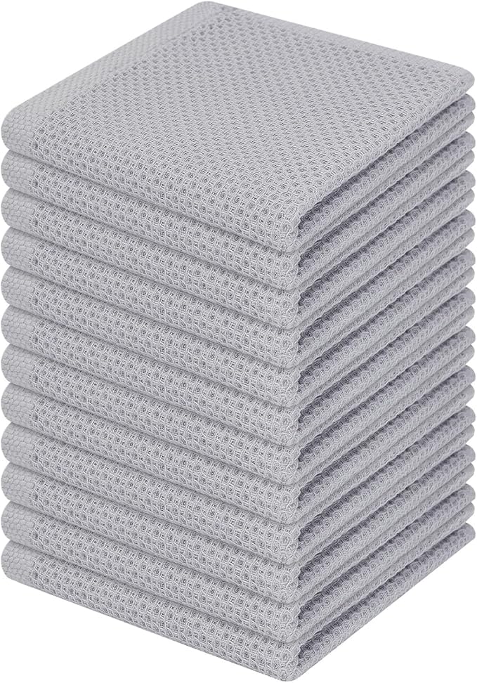 Homaxy 100% Cotton Waffle Weave Kitchen Dish Cloths, Ultra Soft Absorbent Quick by Homaxy