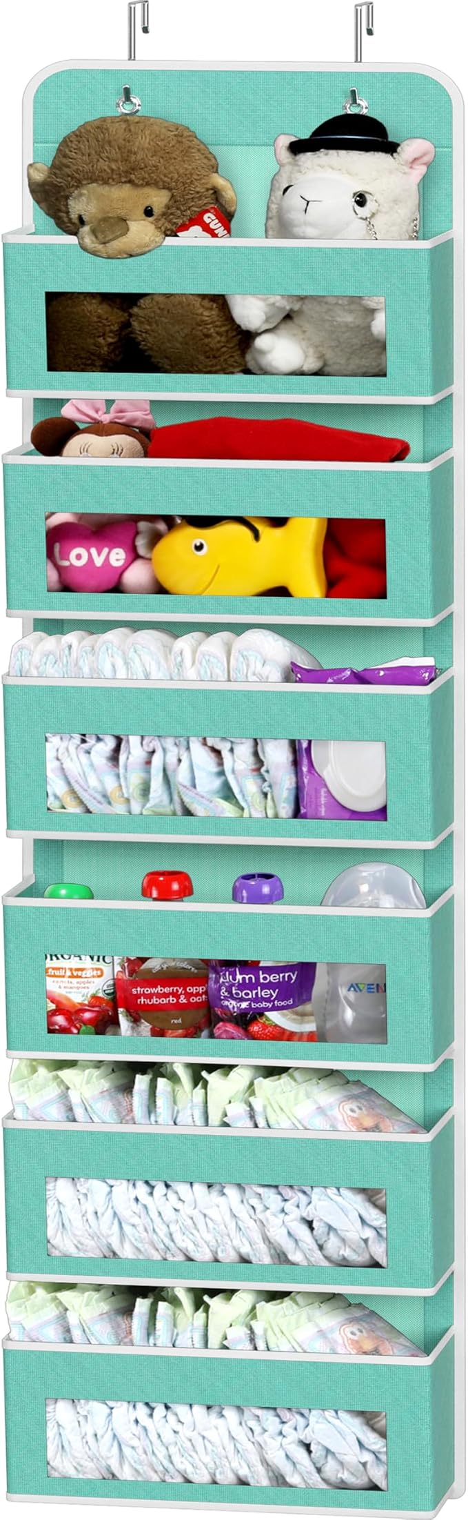 Simple Houseware 6 Clear Window Pocket Over Closet Door Storage Hanging by SimpleHouseware