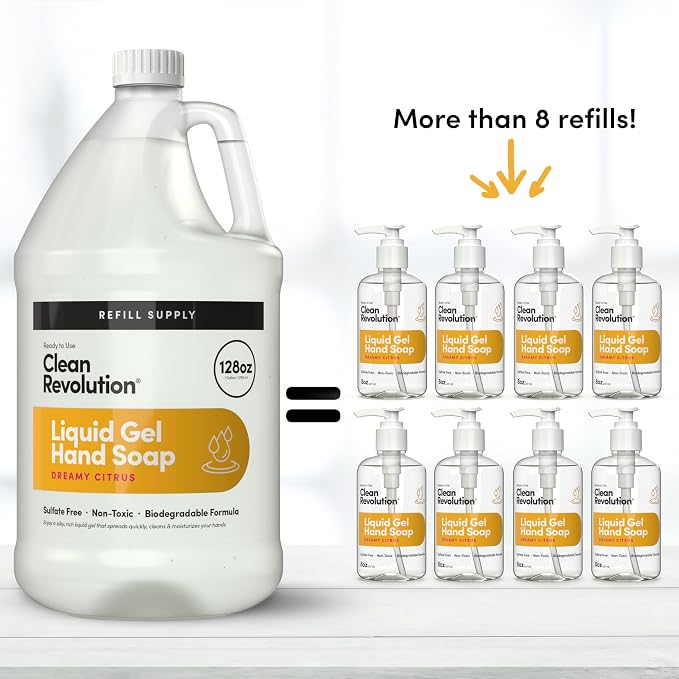 Clean Revolution Liquid Gel Hand Soap, Silky Rich Liquid, Quick Lather - Image 5