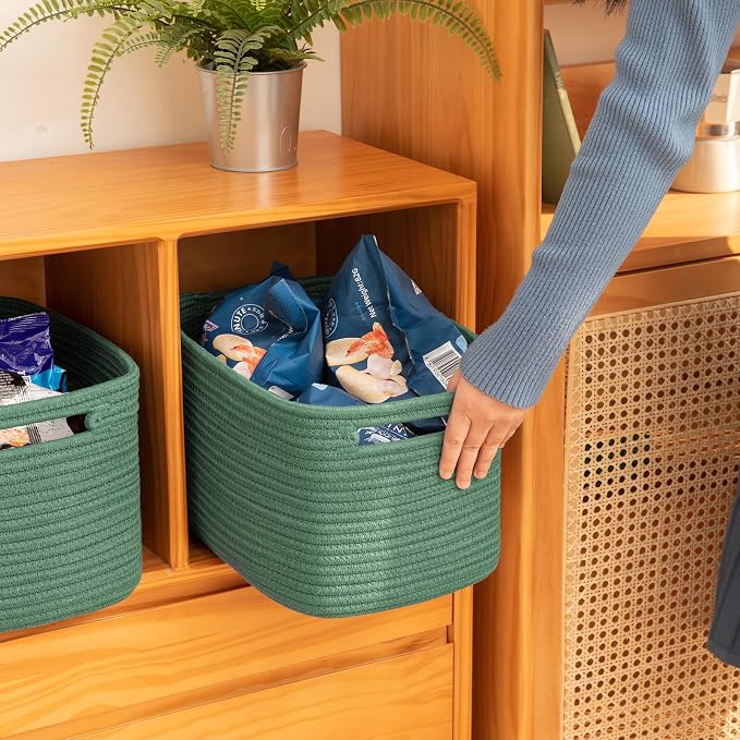 OIAHOMY 4 Pack Storage Baskets for Organizing, Cube Storage Bins for Shelves - Image 4