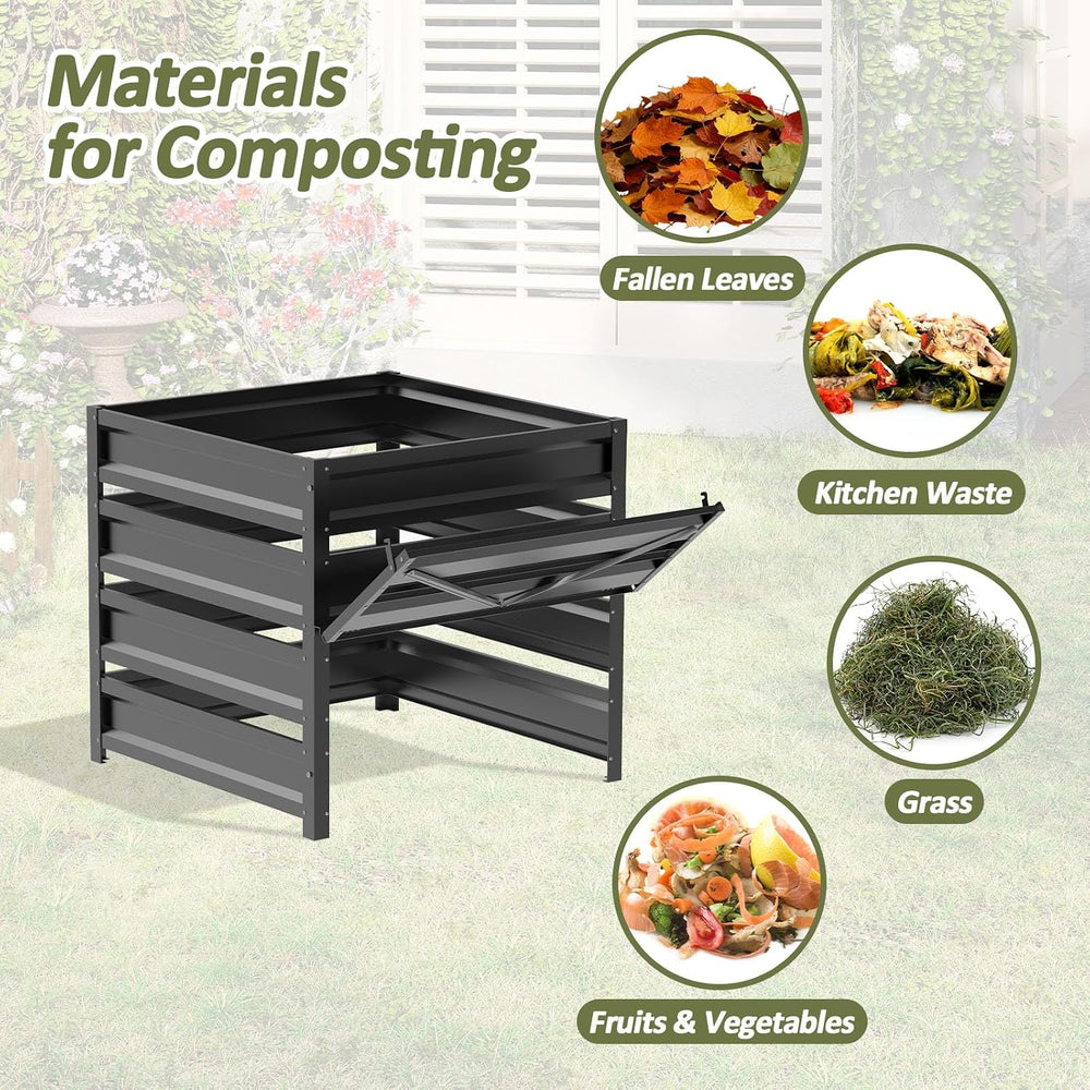 Compost Bin Outdoor -285 Gallon Metal Mesh Rust-Proof Coating Composter