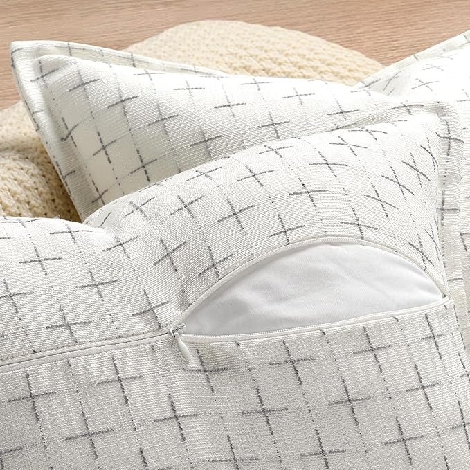 ZWJD Pillow Covers 22x22 Set of 2 Soft Polyester Textured Pillow Covers - Image 3