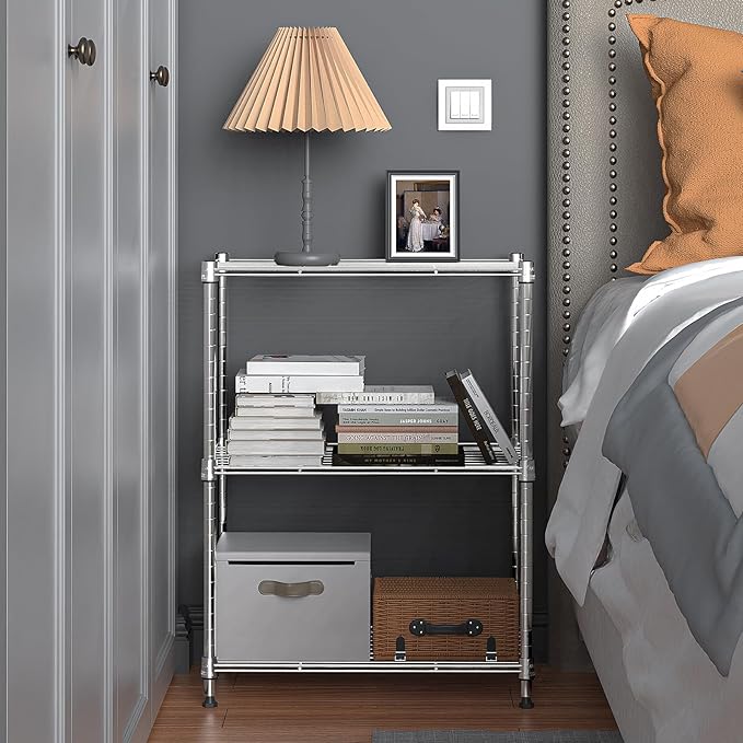 450 lbs Wire Storage Shelving 3-Tier Utility Shelving Unit Steel Organizer Wire - Image 7
