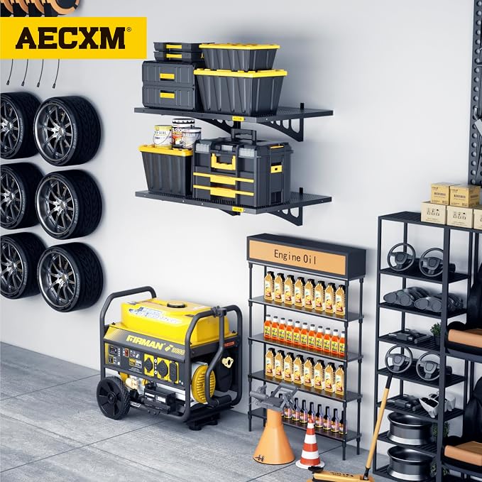 2-Pack 2x3ft Adjustable Garage Wall Shelving 560lbs Load Capacity Heavy Duty - Image 2