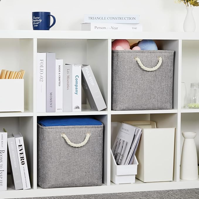 DULLEMELO Fabric Storage Bins 16x12x12 inches, Large Rectangular Storage - Image 4