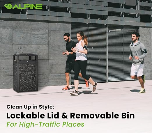 Alpine Outdoor Commercial Trash Can - Image 8