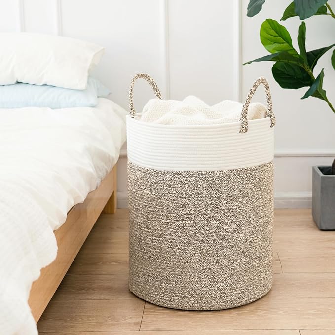 INDRESSME Tall Wicker Laundry Basket, Large Woven Clothes Hamper - Image 4