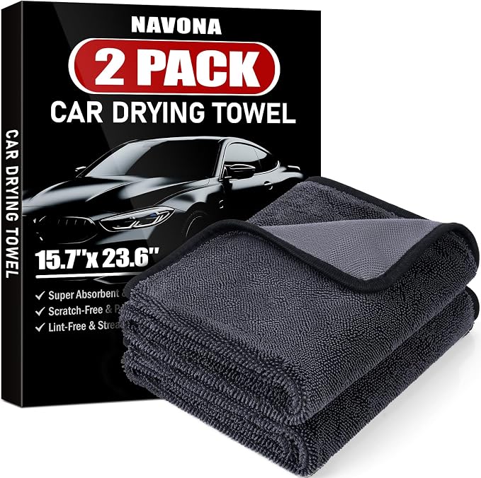 2-Pack Medium Size Microfiber Towels, 600GSM Ultra Absorbent Car Drying Towels by Unknown