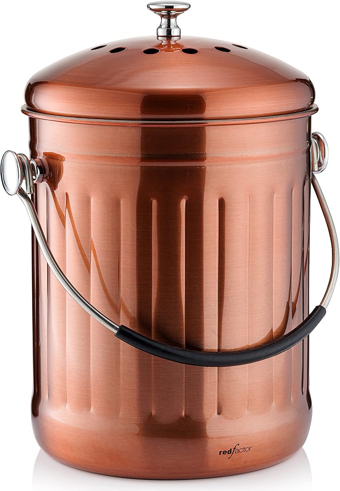 RED FACTOR Premium Compost Bin for Kitchen Countertop by REDFACTOR