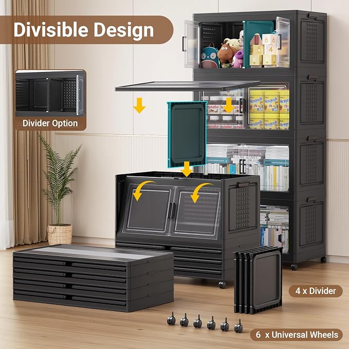 BROVIEW 52.7"H 150Gal Plastic Storage Bins - Image 3