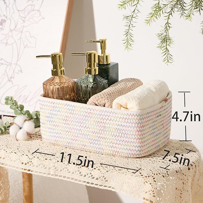 Small Storage Baskets for Organizing | Closet Organizer Bins | Shelf Toy Basket - Image 3
