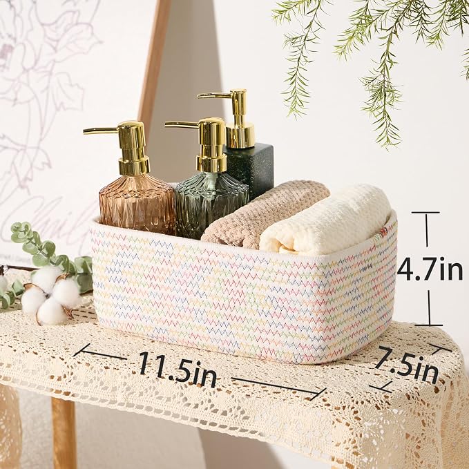 Small Storage Baskets for Organizing | Closet Organizer Bins | Shelf Toy Basket - Image 3