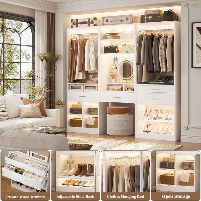 Unikito 75” Modular Closet System, Freestanding Closet Organizer - Image 5