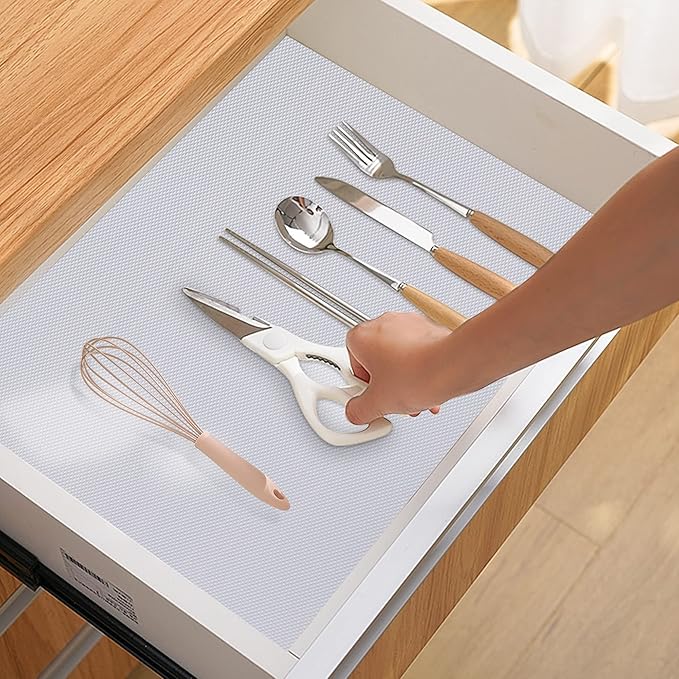 Kitchen Shelf Liner Drawer Liners, Non-Adhesive Refrigerator Liners Waterproof