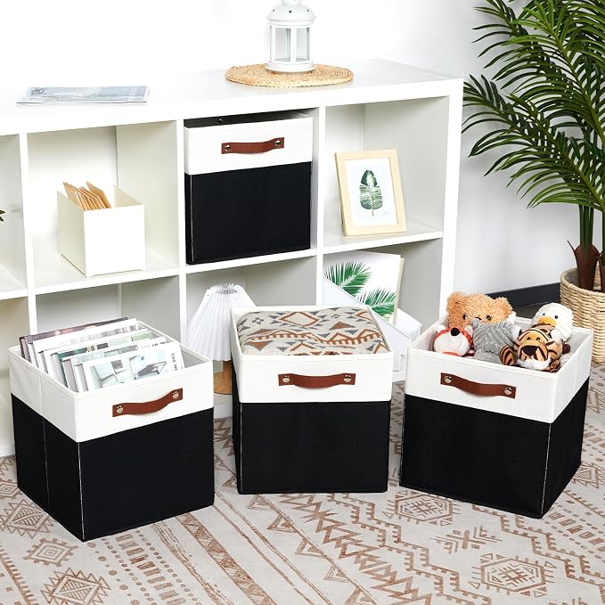 DULLEMELO Fabric Storage Bins for Shelves, Cube Storage Organizer Bins - Image 5