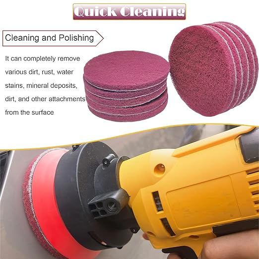 10 PCS 5 Inch 400 Grits Multipurpose Scrubber Scouring Pads Flocking Scuff Pads - Image 4