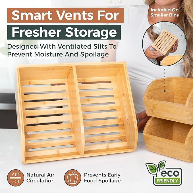 Potato and Onion Storage Bin for Pantry and Kitchen Counter - Image 3