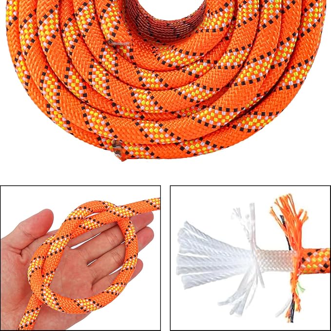 1/2 Inch 100 FT Tree Felling Rope, Professional Static Rope, Bull Pulling - Image 3