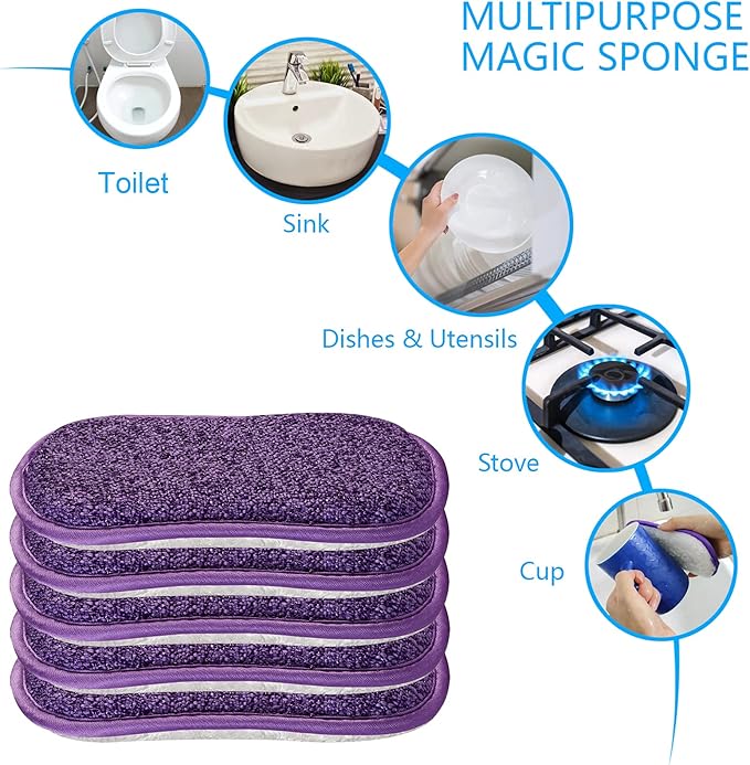 Kitchen Dish Sponge Scrubber Non Scratch, Dishcloth No Odor Reusable Washable - Image 4