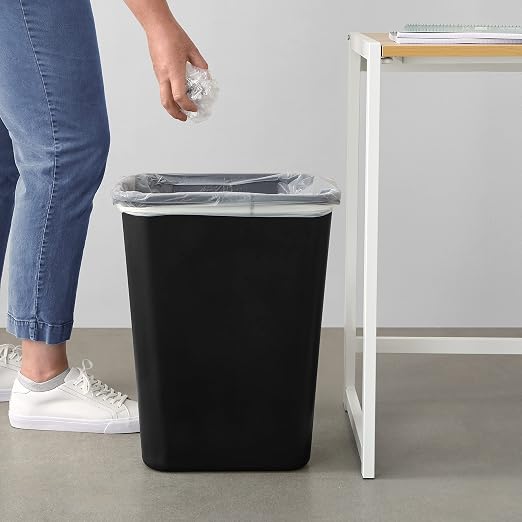 Amazon Basics Trash Can, Rectangular Commercial Office Wastebasket, 10 Gallon - Image 6
