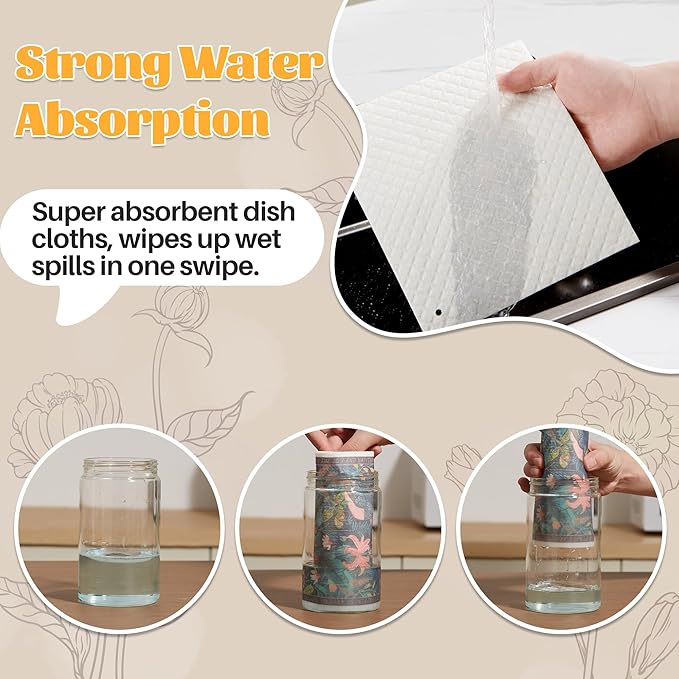 JOYMOOP 12 Pack Decorate Cleaning Cloth, Reusable Absorbent Dish Towels - Image 7