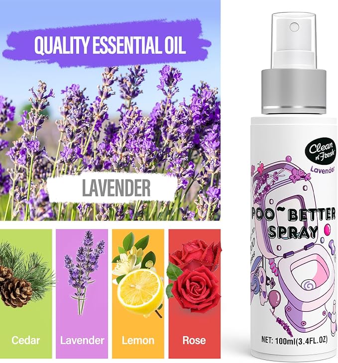 Clean-n-Fresh Toilet Spray for Poop, Lavender 6.8 Fl.Oz, Air Freshener Bathroom - Image 2