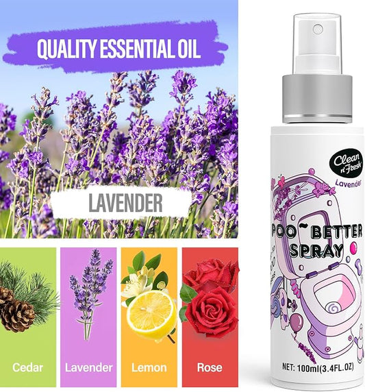 Clean-n-Fresh Toilet Spray for Poop, Lavender 6.8 Fl.Oz, Air Freshener Bathroom - Image 2