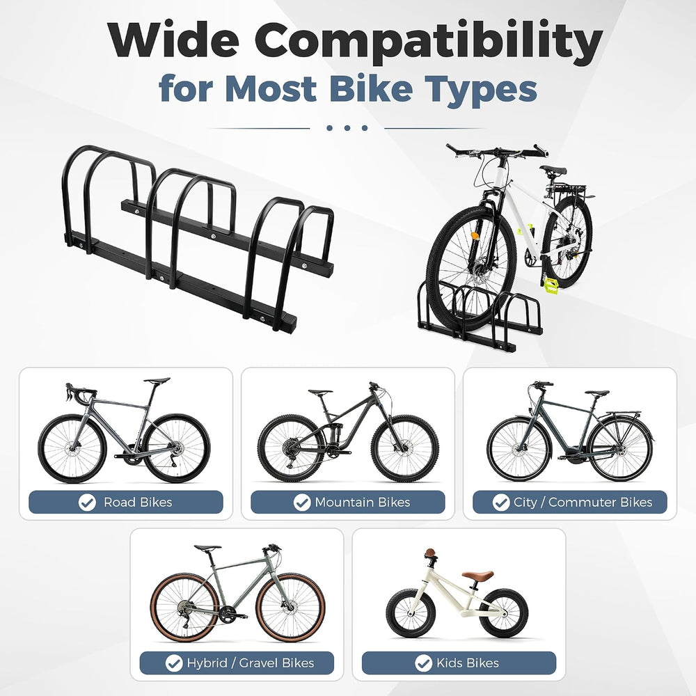 Bike Floor Stand 3 PSC Parking Bike Storage Parking Rack Garage for Indoor/Ou...