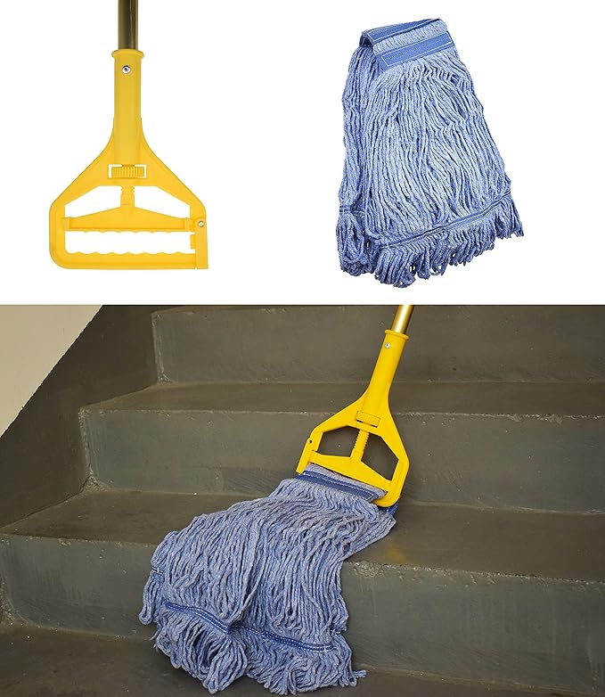 Mop Head Replacement Commercial Heavy Duty String Blue Wet Mop Heads - Image 5
