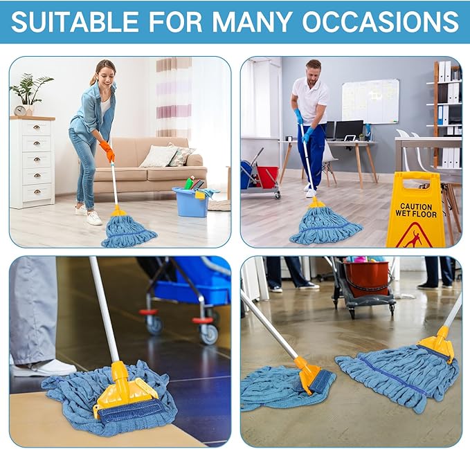Lallisa 4 Pcs Commercial Mop Head Replacement Tube Microfiber Industrial Looped - Image 6