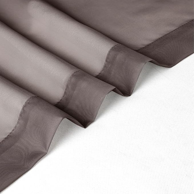 Chyhomenyc Sheer Curtains 63 Inch Length 2 Panels, Light Filtering Rod Pocket - Image 7