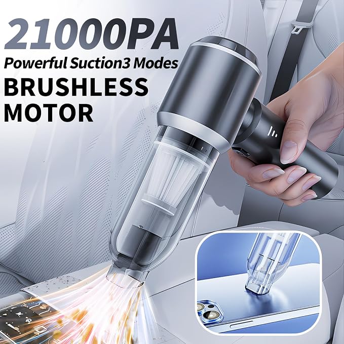 Car Vacuum Portable Cordless 21000PA High Power Mini Vacuum Cleaner 4-in-1 - Image 7