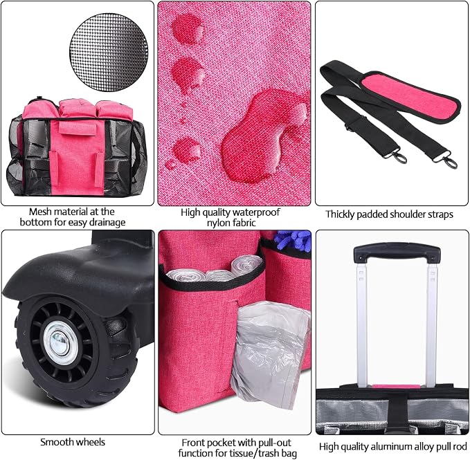 Extra Large Rolling Cleaning Caddy Bag - Image 6
