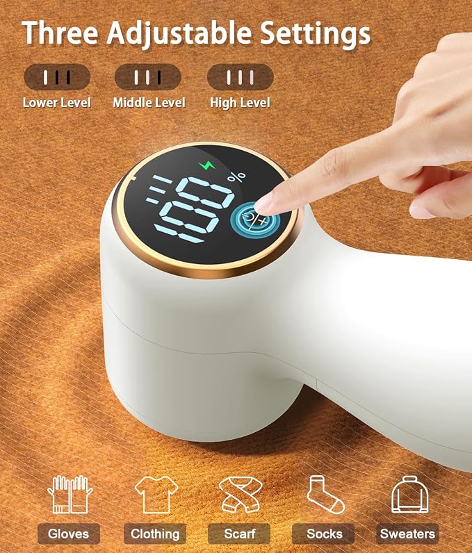 Rechargeable Fabric Shaver, Lint Remover, 3-Speed Sweater Shaver - Image 6