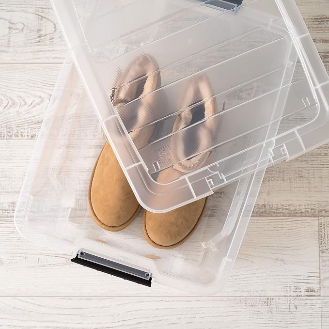 IRIS USA 32 Qt Stackable Plastic Storage Bins