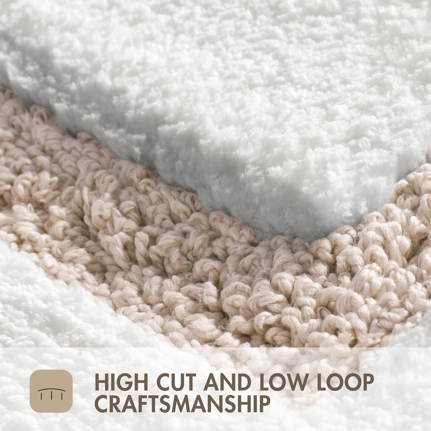 Madison Park Roan Bath Rug 17x24, Thick Absorbent Microfiber Bathroom Mat, Non Slip TPR Backing, Machine Washable, Oeko-TEX Certified, Hotel-Inspired Tufted Plush Design, Beige