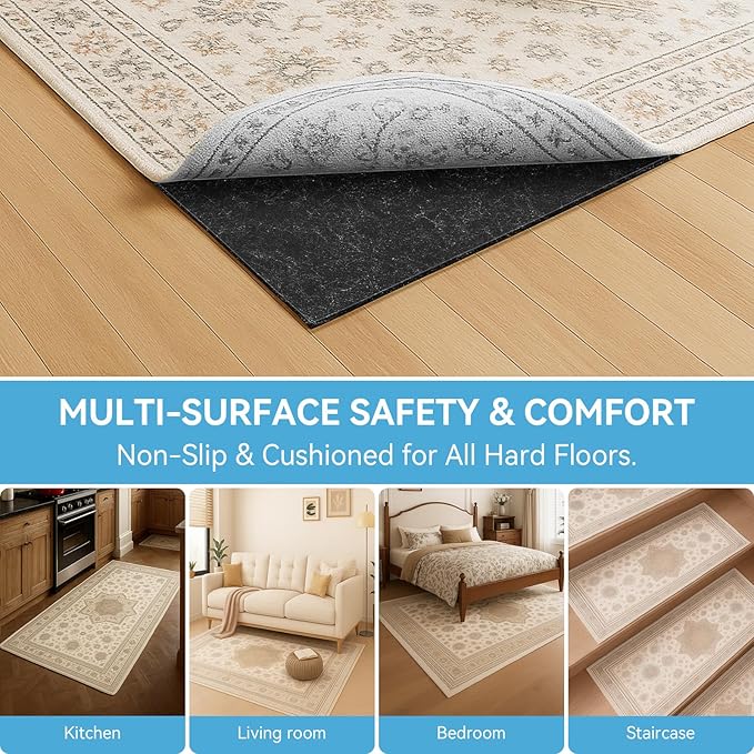 Warmstar 2x6 FT Non Slip Rug Pad, 100% Waterproof Felt Rug Pad - Image 7