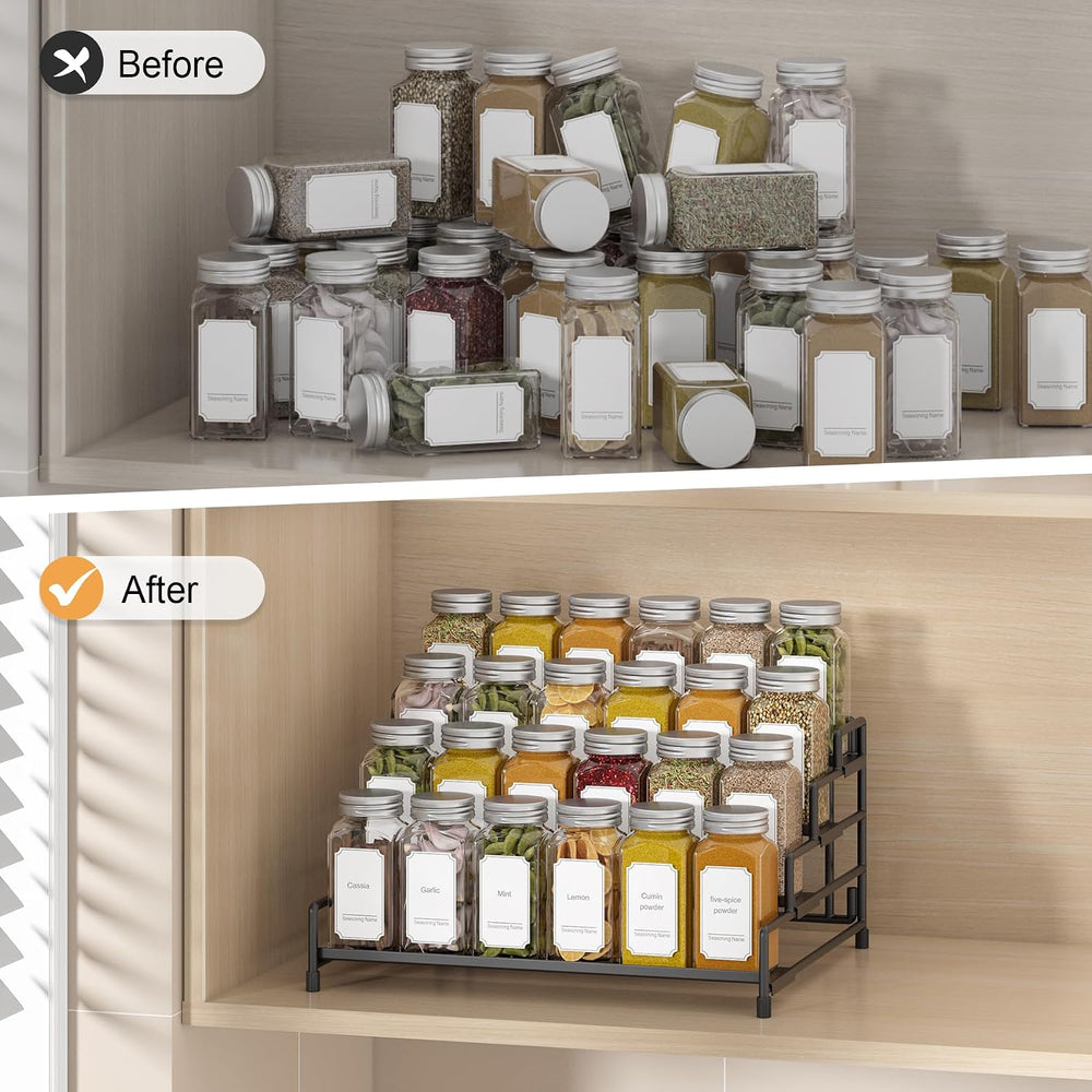 RUILALIFE 4-Tier-Spice-Rack-Organizer-for-Cabinet, Adjustable Depth Spice Hol...