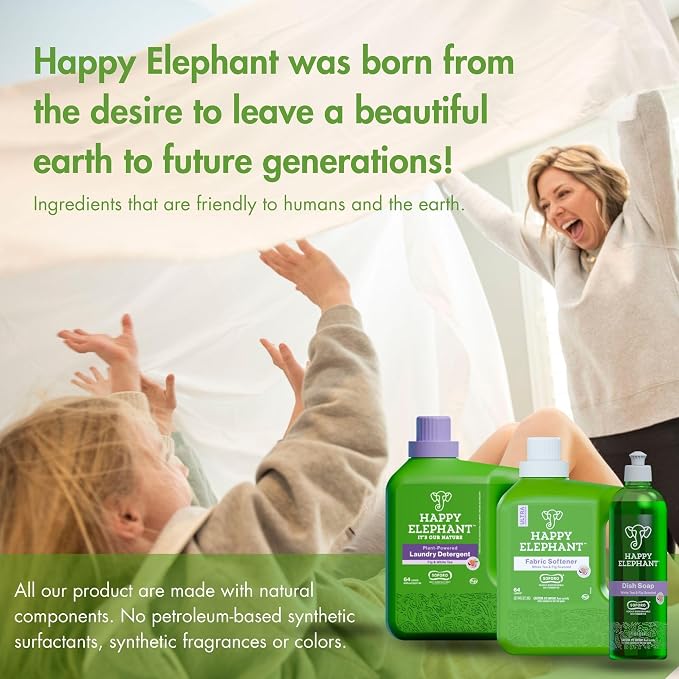 Happy Elephant Liquid Laundry Bundle, Natural Laundry Detergent & Fabric - Image 9