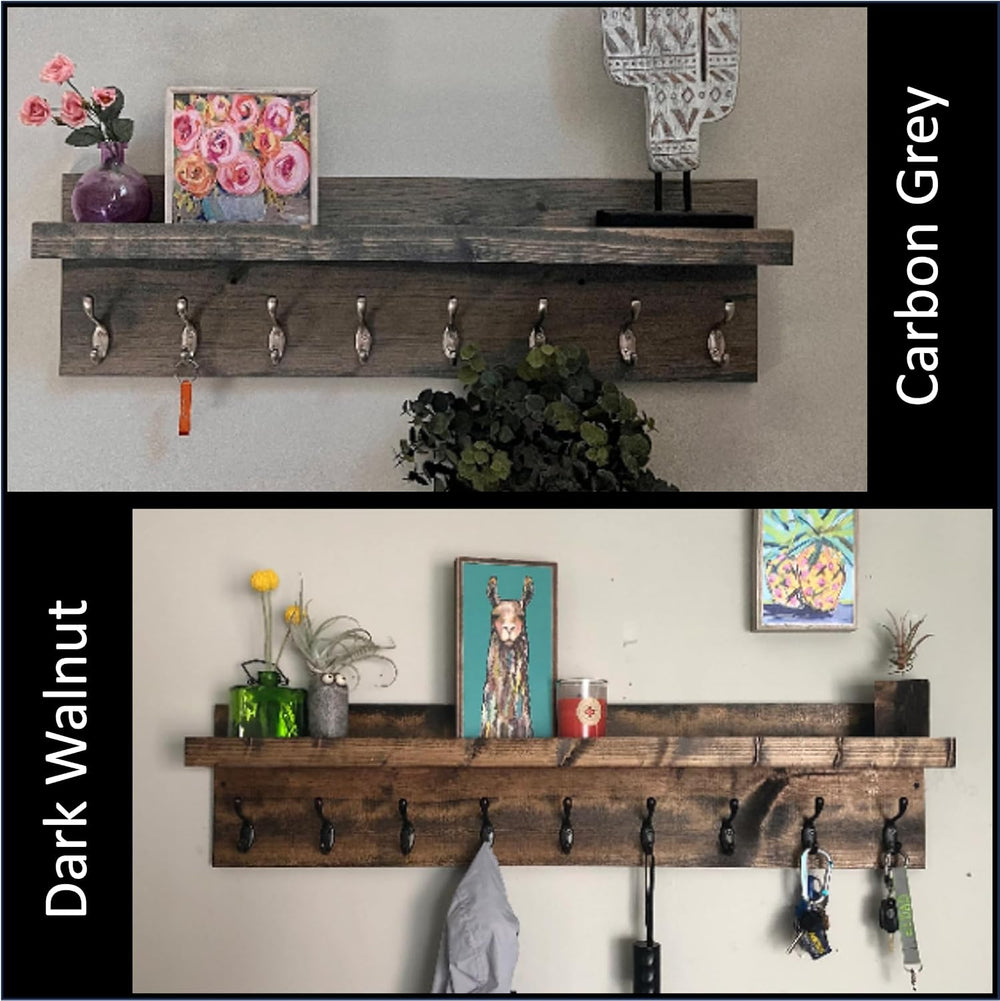 Coat Rack with Shelf (Choose your Length) Towel Rack Entryway Organizer Wall ...