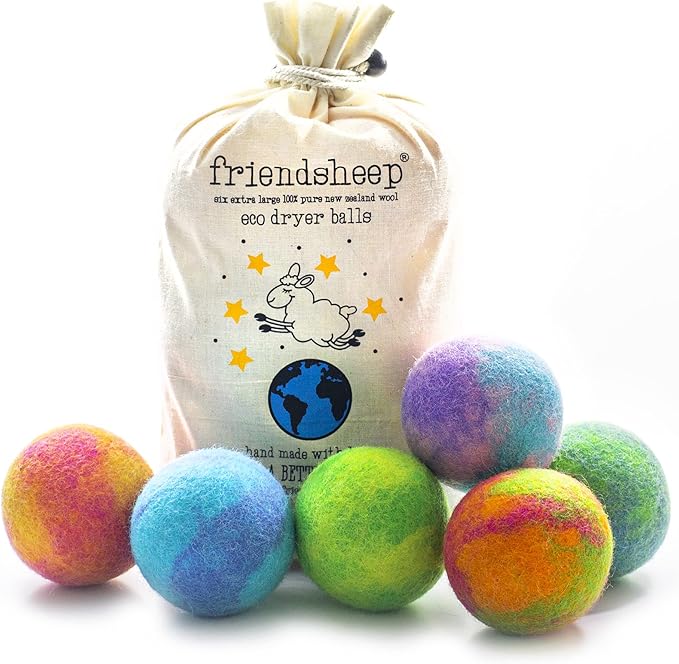 Friendsheep Wool Dryer Balls, Organic Reusable Fabric Softener Alternative by Friendsheep