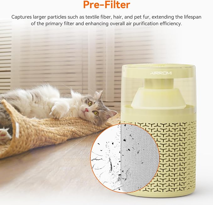 AIRROMI Pet Air Purifier for Home Bedroom Covers 658 Ft², - Image 6