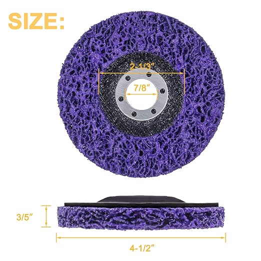 6 Packs 4-1/2" x 7/8" Strip Discs Stripping Wheel Fit Angle Grinder Clean and - Image 3