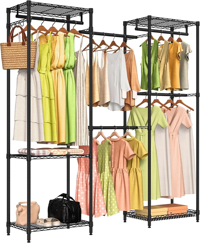 Heavy Duty Clothes Rack, Freestanding Garment Rack System Closet Organizer by Unknown